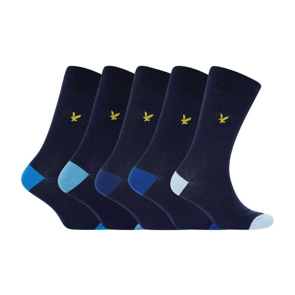 Lyle & Scott Mens Graham Ankle Socks (Pack of 5) / Peacoat